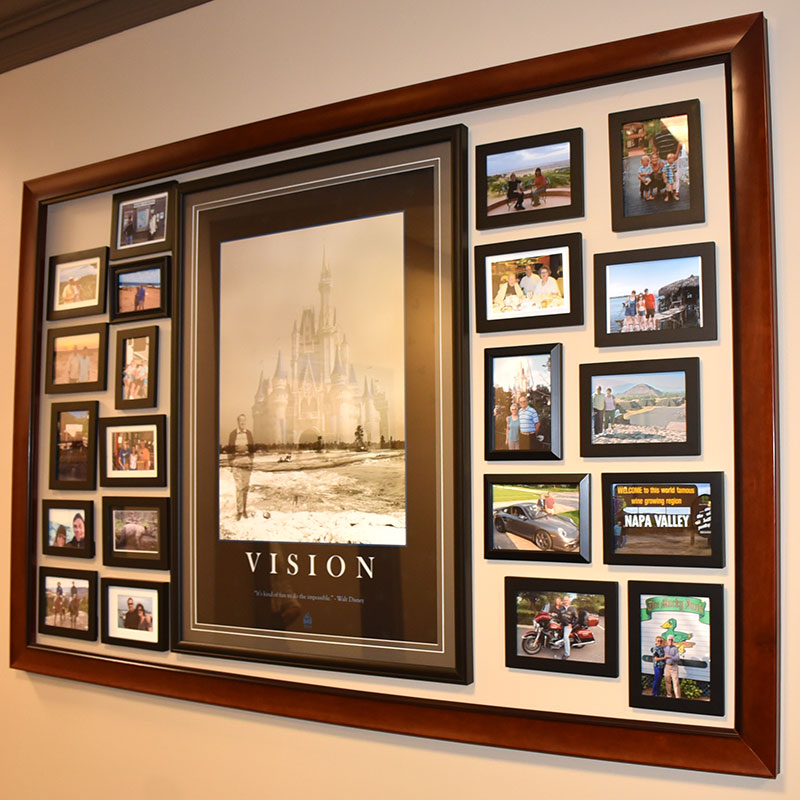 Pictures hanging on a wall