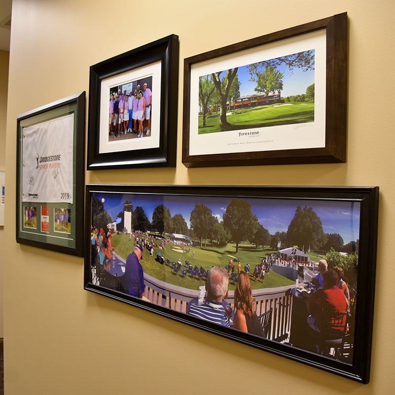 Pictures hanging on a wall